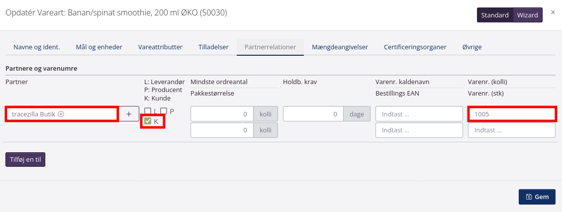 Eksempel partnerrelation