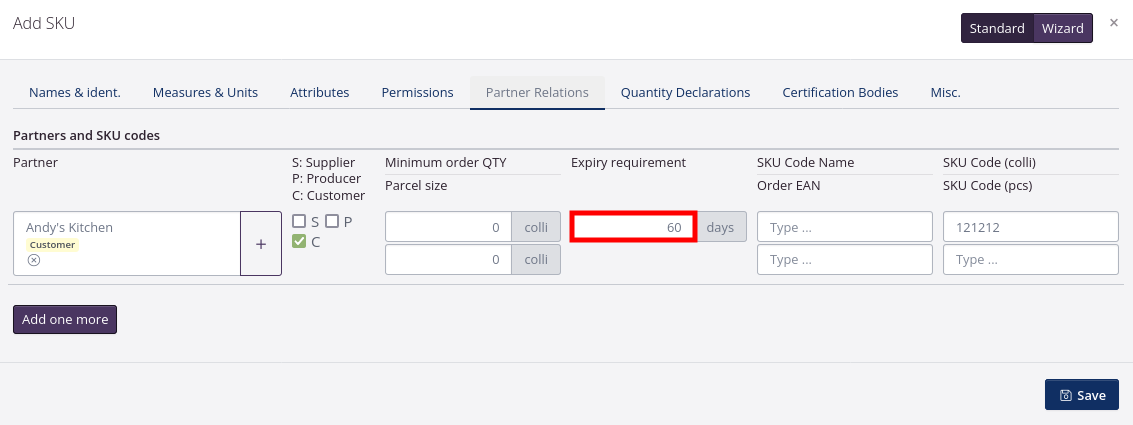 Partner relations expiration date