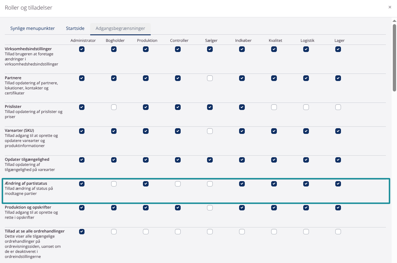Ny adgangsbegrænsning