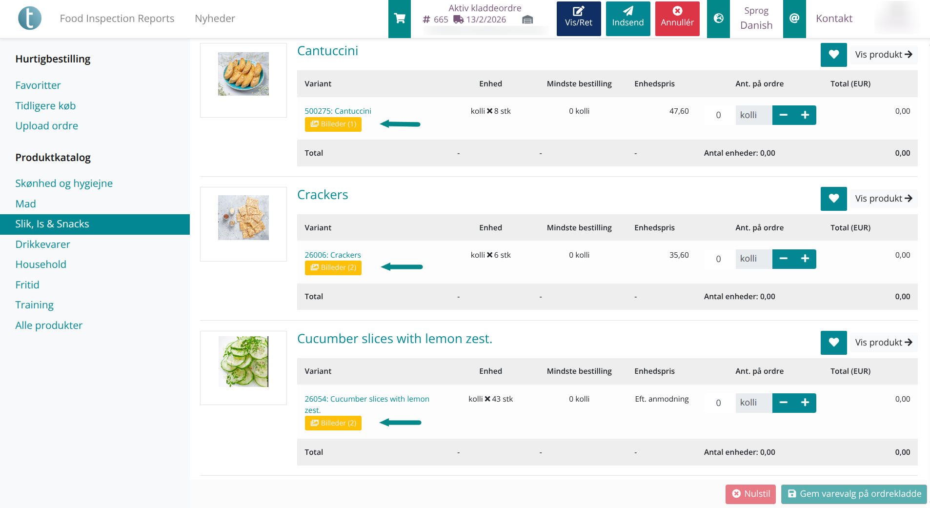 Forbedret layout i produktvisningen