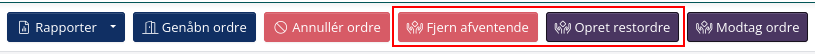 Knapper til restordre og dellevering