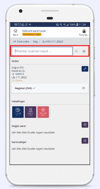 Pick and add lot lines via scan