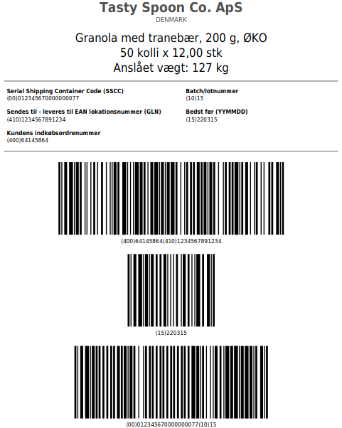 Pallelabel eksempel