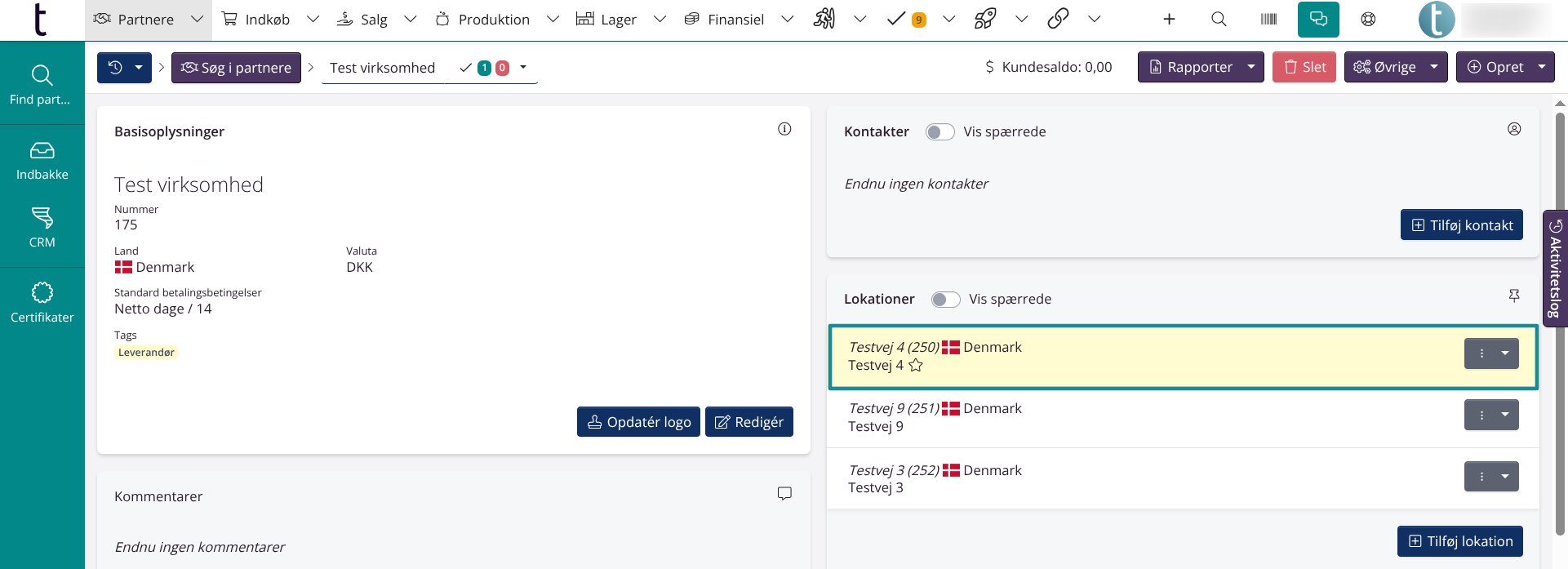 Foretrukne placering