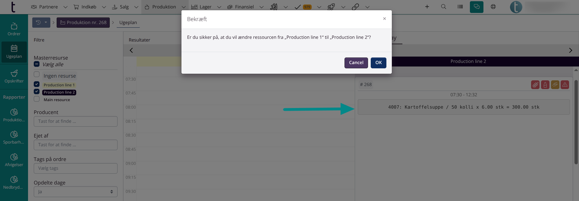 Ugeplan: Skift ressource ved hjælp af træk-og-slip