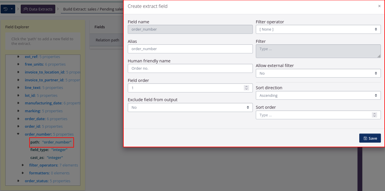 add fields to data extract