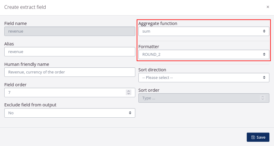 Aggregation field