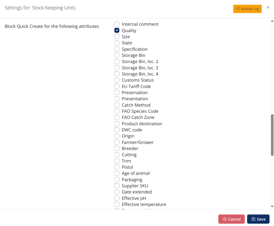Block Quick Create for Attributes
