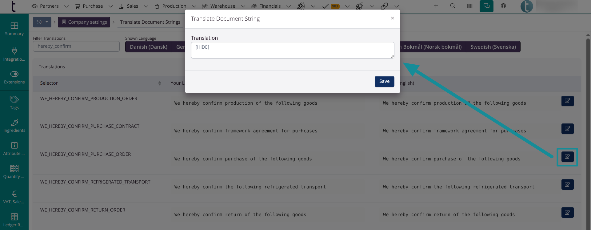 Remove default texts