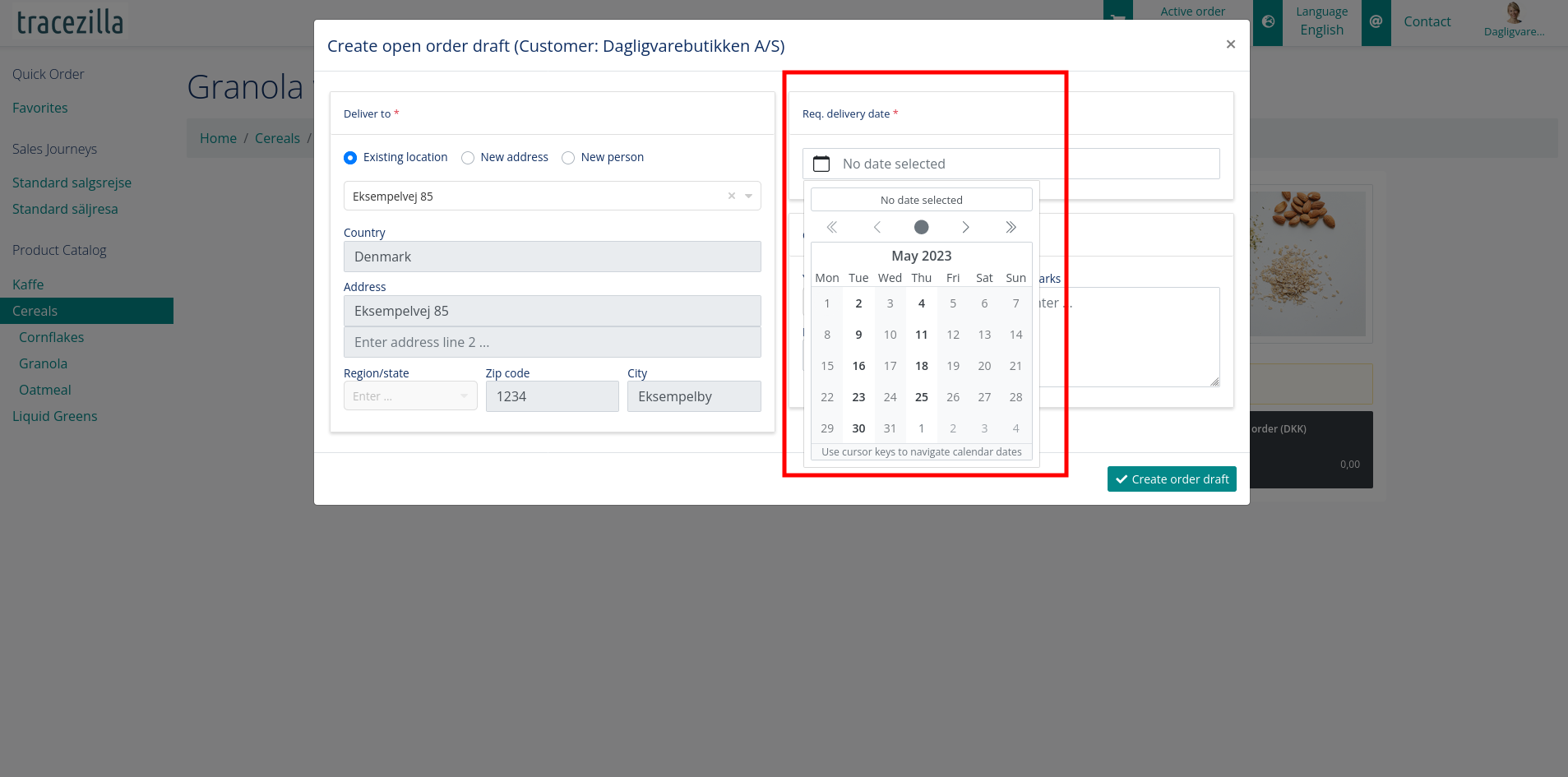 Delivery profiles in B2B Commerce