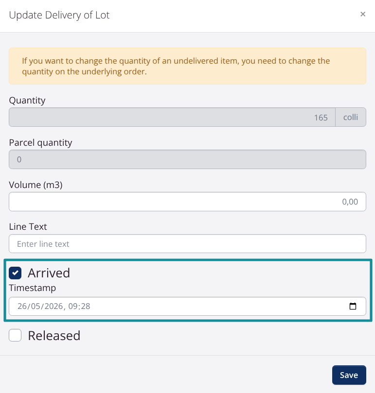 Delivery: Time Stamp