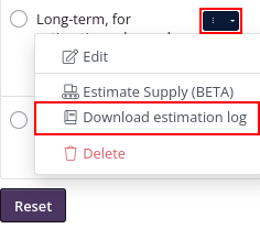 View estimation log for forcasting