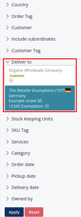 New filter in the sales report
