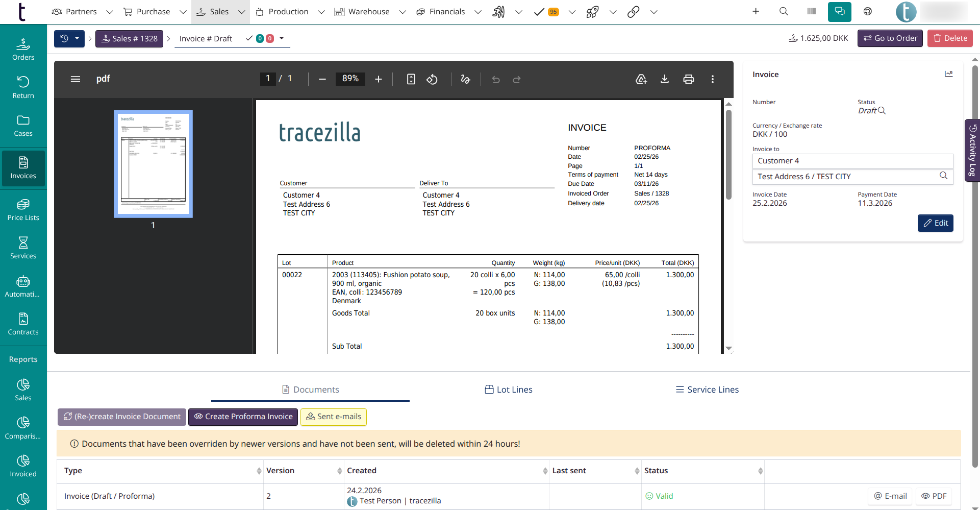 Invoice Page with Preview