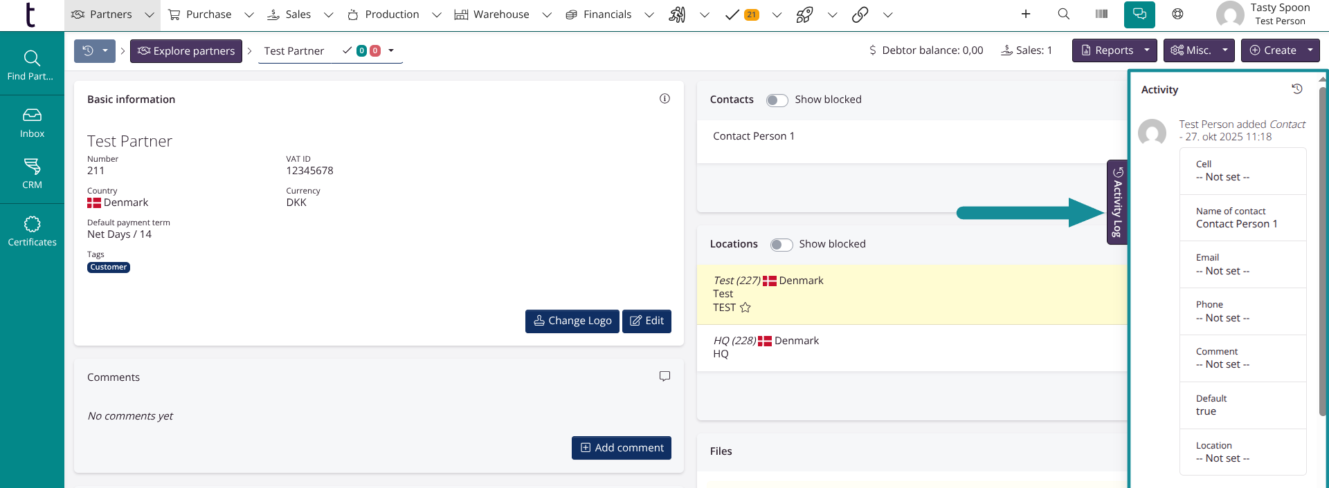 Model-based activity log