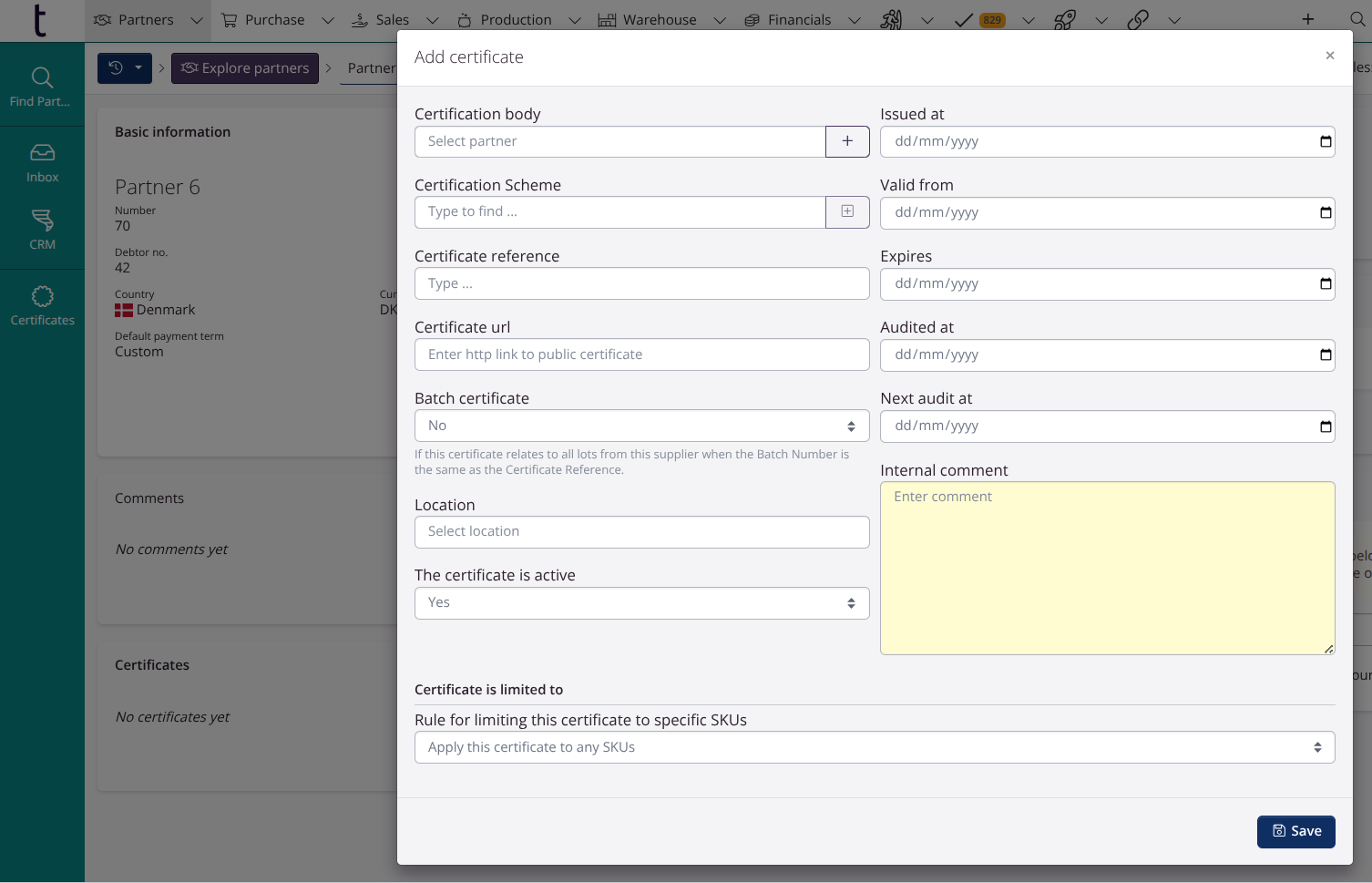 Add certificate
