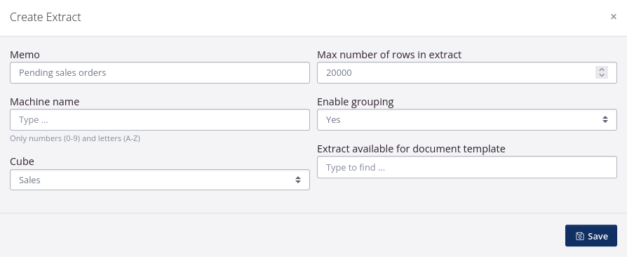 Create data extract