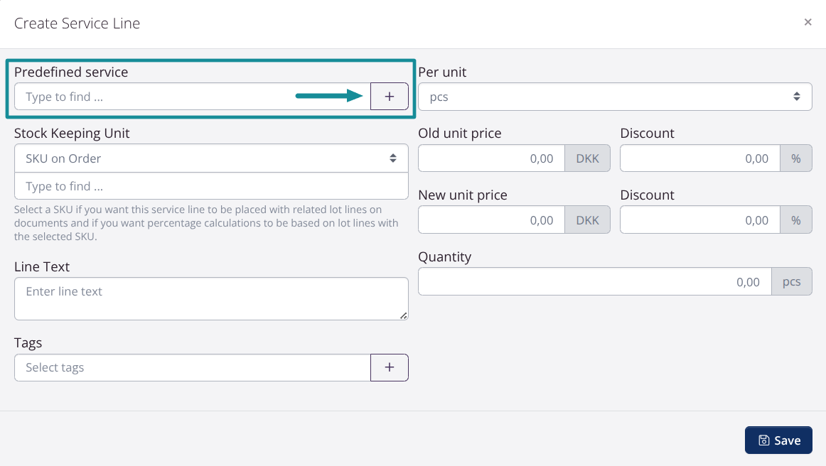 Price correction:Predefined service