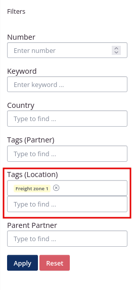 Location tag filter