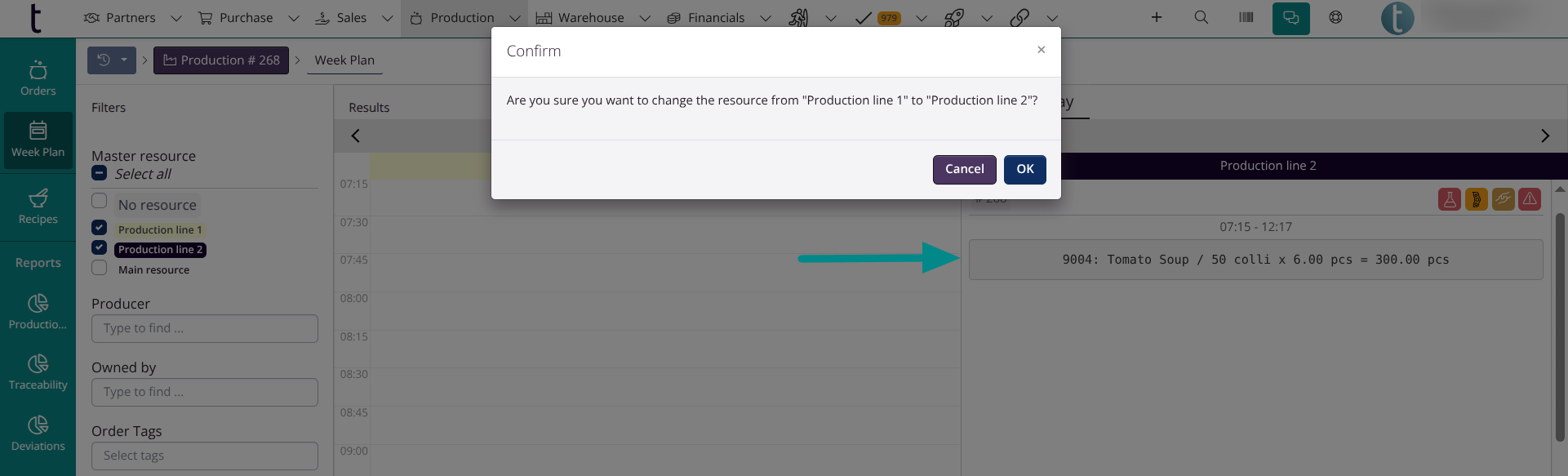 Weekplan: Change resource with drag-and-drop