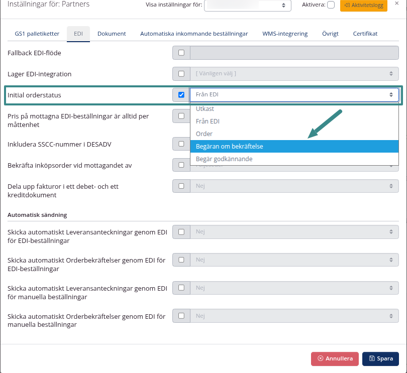 Partnersetting.delevery