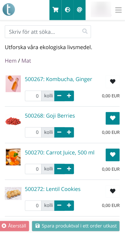 B2B Commerce: Scrolla produkter på mobilen