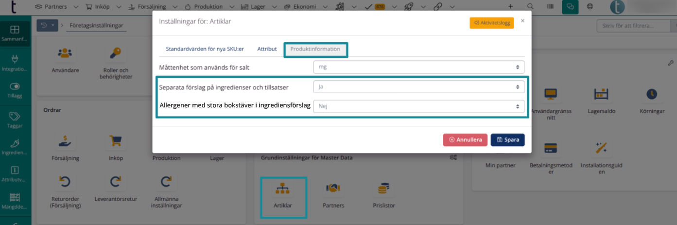 PIM inställningar