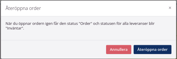 Återöppna order