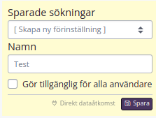 Försäljningsrapport - Sparad sökning 