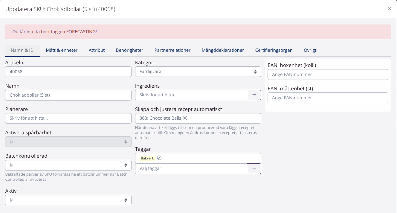 Meddelande: Åtkomstbegränsningar